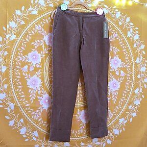 NWT Worth Silk-Linen Candied Plum Ankle Cropped Size 2 Ladies Pants